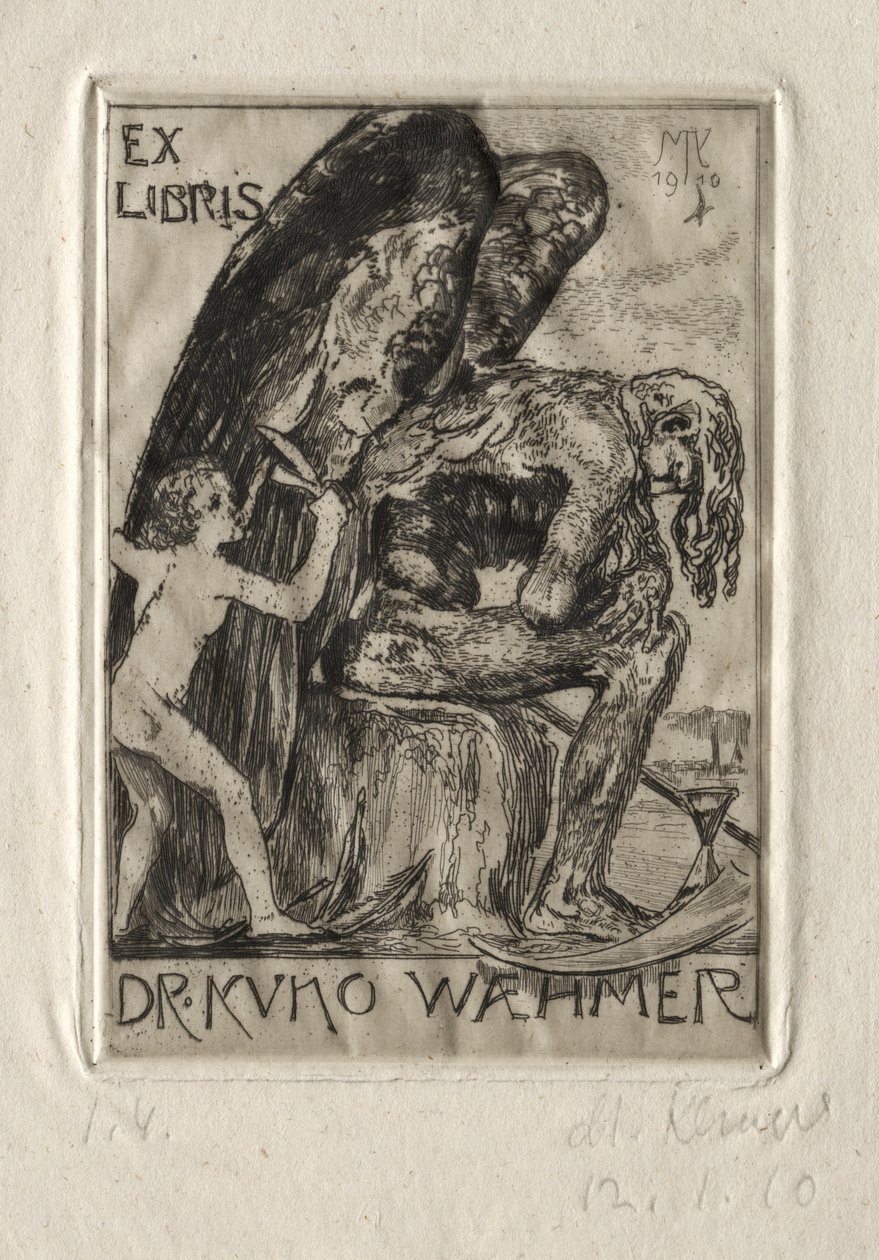 Eks Libris Dr. Kuno Waehmer, 1910. by Max Klinger