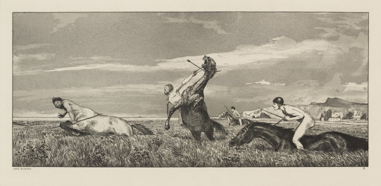 Intermezzi, Opus IV, Bl. 3: Sentor Peşinde by Max Klinger