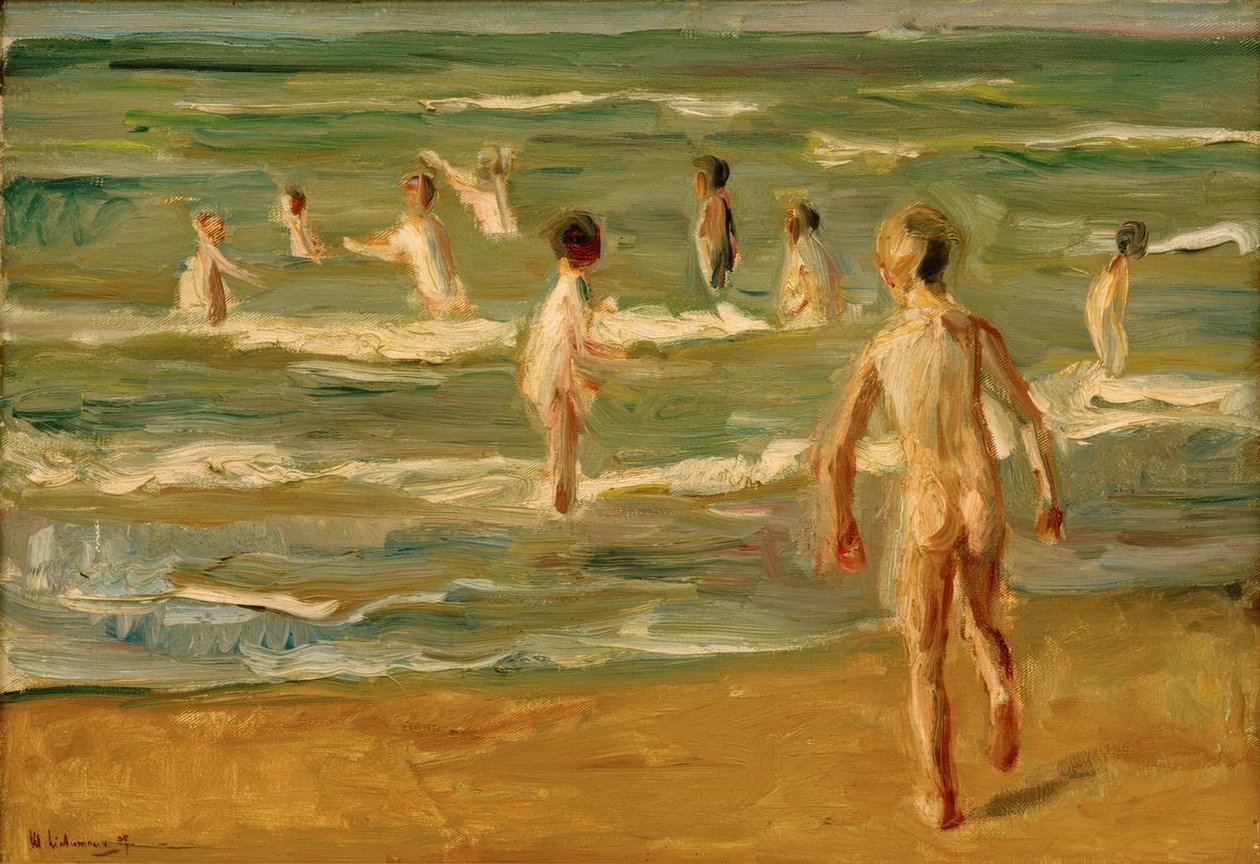 banyo yapan çocuk by Max Liebermann