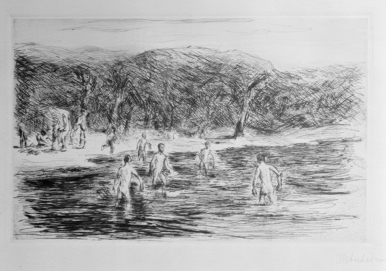 banyo yapan çocuk by Max Liebermann