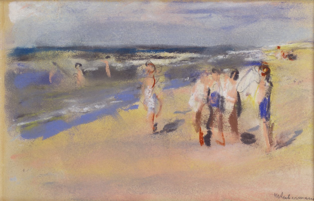 Sahil, c.1910 (tebeşir çizimi) by Max Liebermann