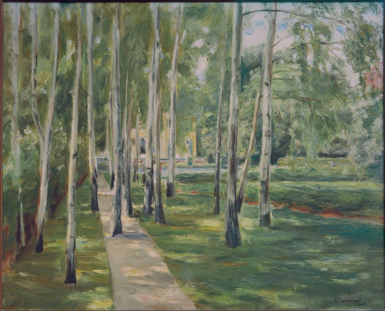 batıda Wannsee bahçesinde huş caddesi by Max Liebermann