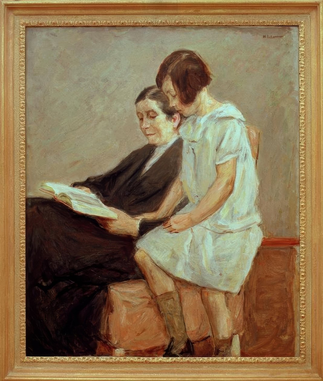 Sanatçının eşi ve torunu by Max Liebermann
