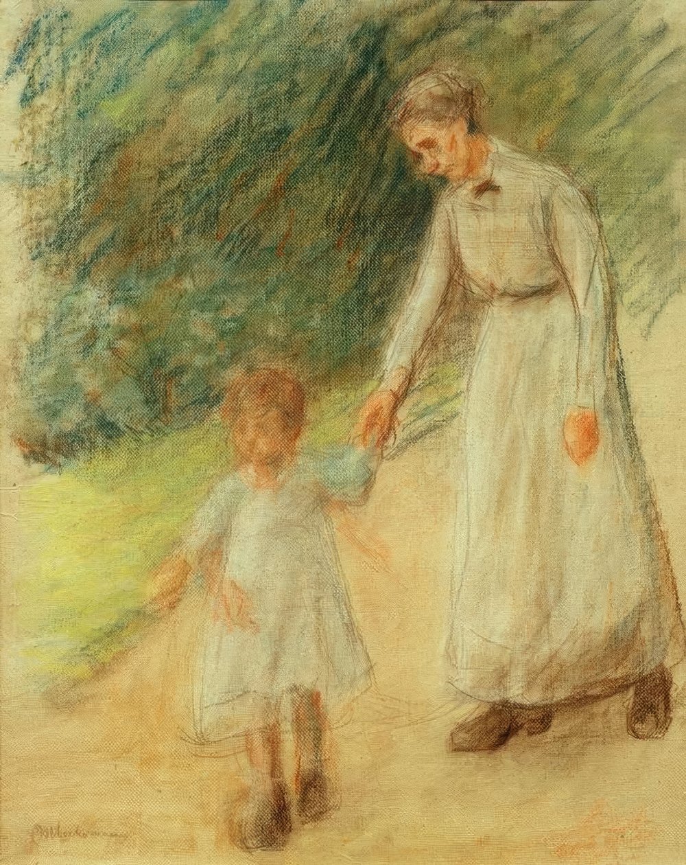 dadı ile torunu by Max Liebermann