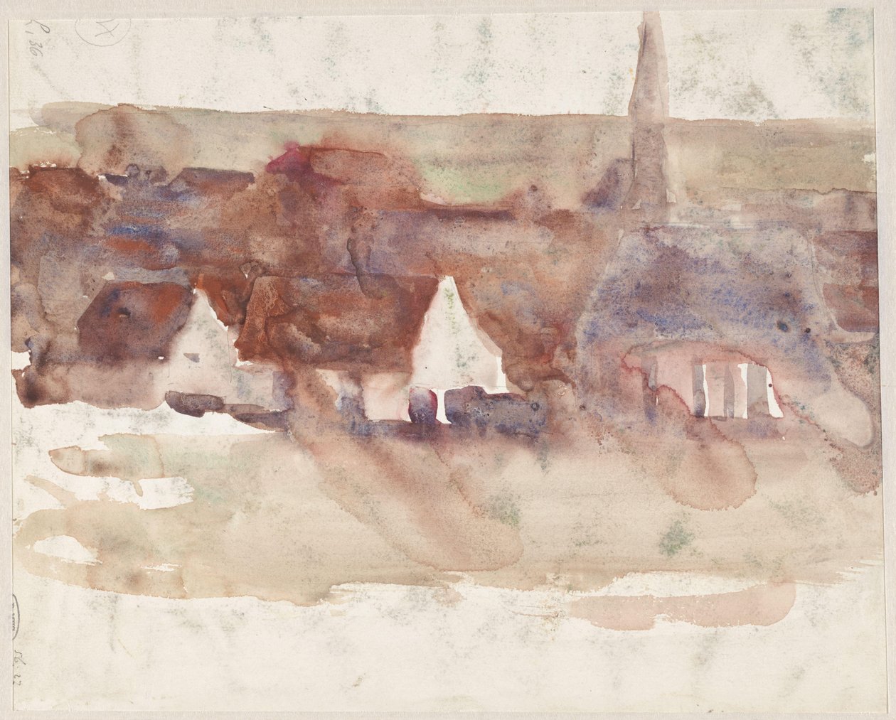 Bir şehir manzarası taslağı by Max Liebermann