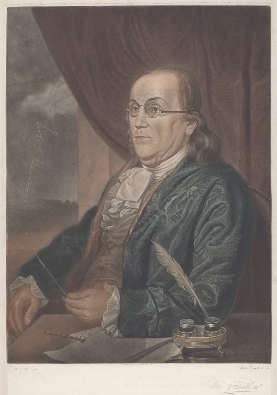 Benjamin Franklin by Max Rosenthal after Charles Willson Peale