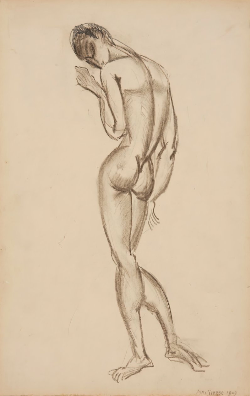 Çıplak Kadın, Arkadan Görünüm, 1909. by Max Weber