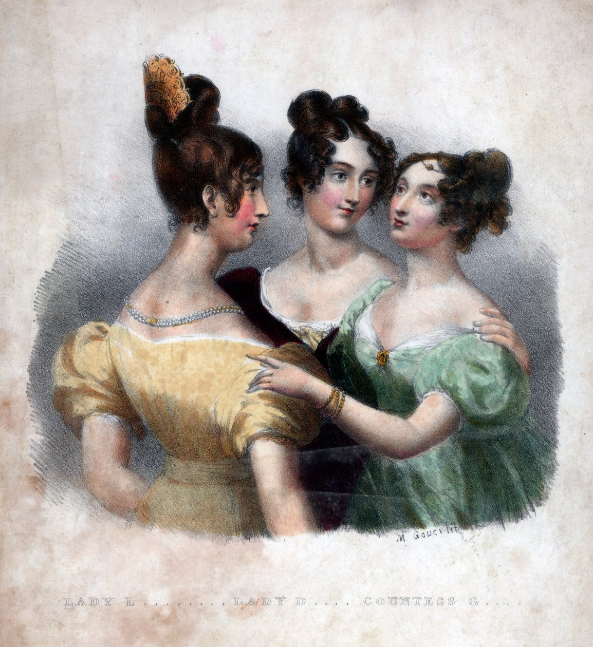 Üç 19. yüzyıl hanımı. by Maxim Gauci