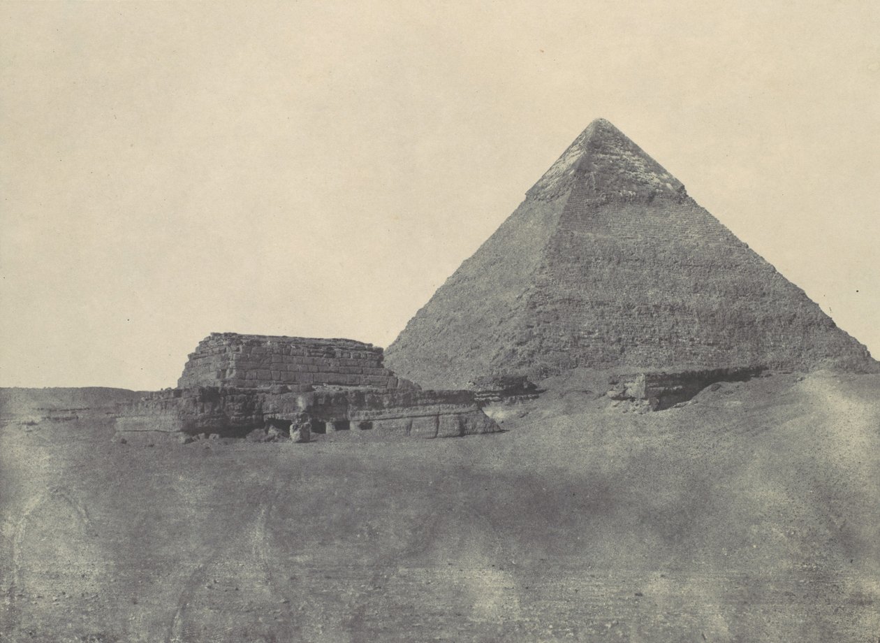 Orta Mısır. Kefren Piramidi, 1850. by Maxime Du Camp