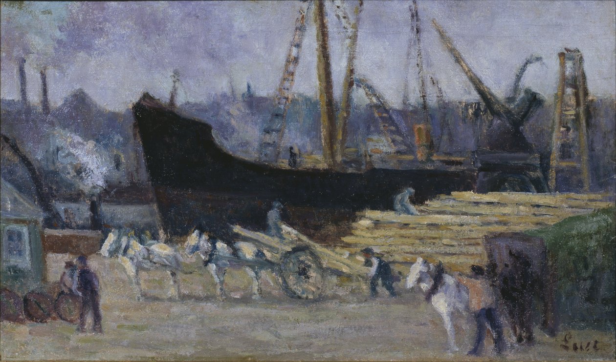 ಡಾಕ್ ಅಟ್ ರೂಯೆನ್, ಸಿ.1930 ಟರ್ಕ್ by Maximilien Luce