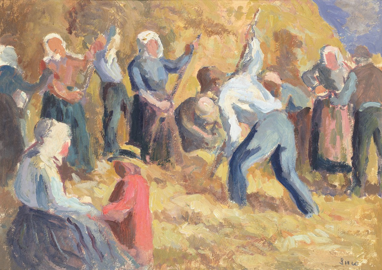 Hasat, c.1914 (kağıt üzerine yağlı boya) by Maximilien Luce