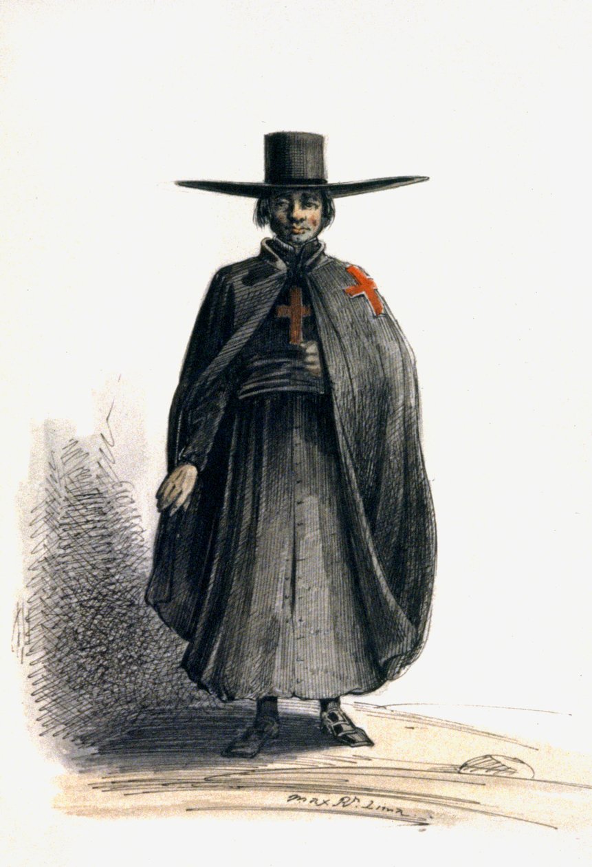Missionaire au Perou, 1840 dolayları (sulu boya) by Maximilien Radiguet