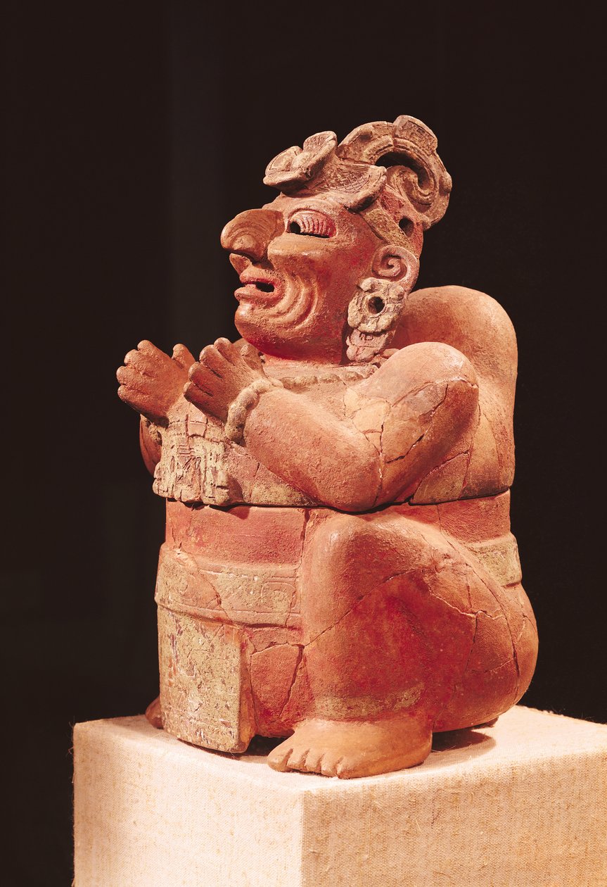 Guatemala'dan antropomorfik buhurdan, Klasik Dönem, 250-600 (pişmiş toprak) by Mayan