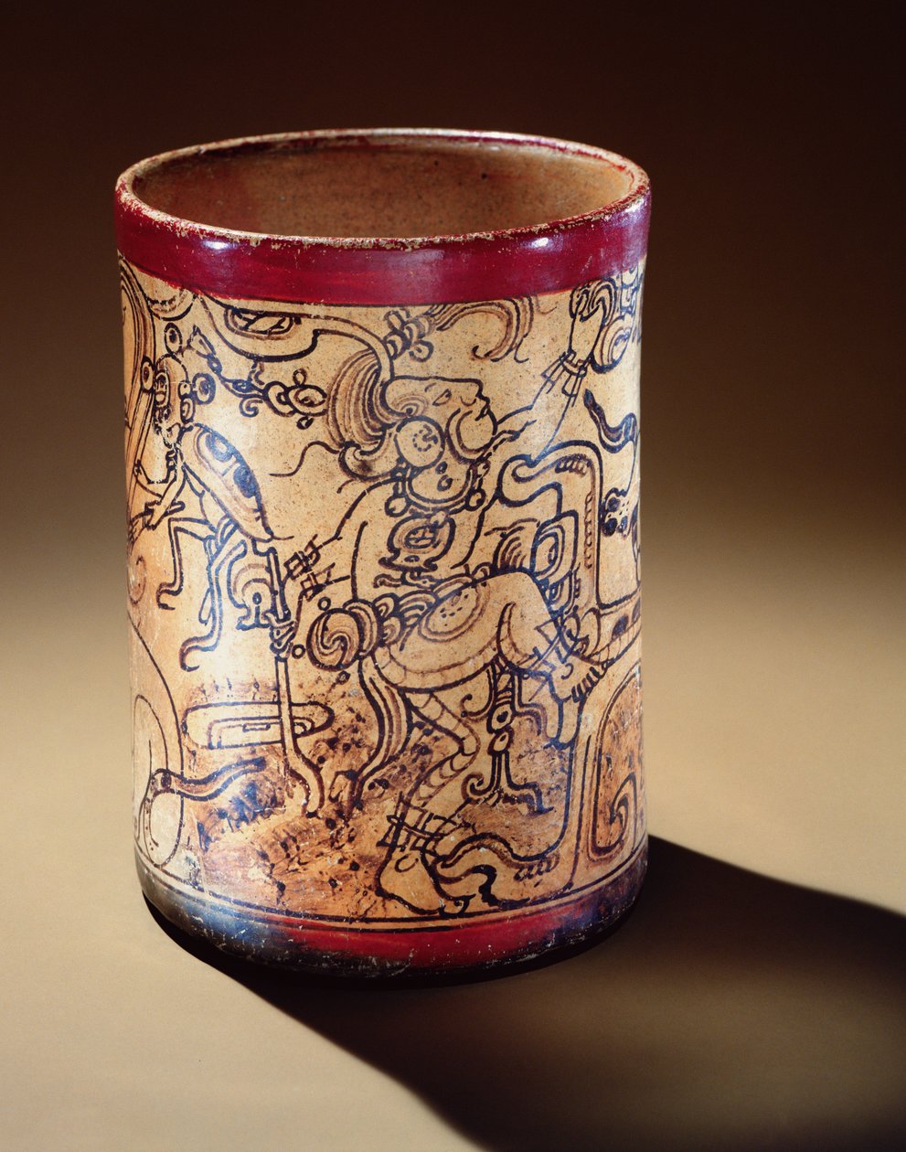 Mitolojik sahne ile gemi, Guatemala (seramik) by Mayan