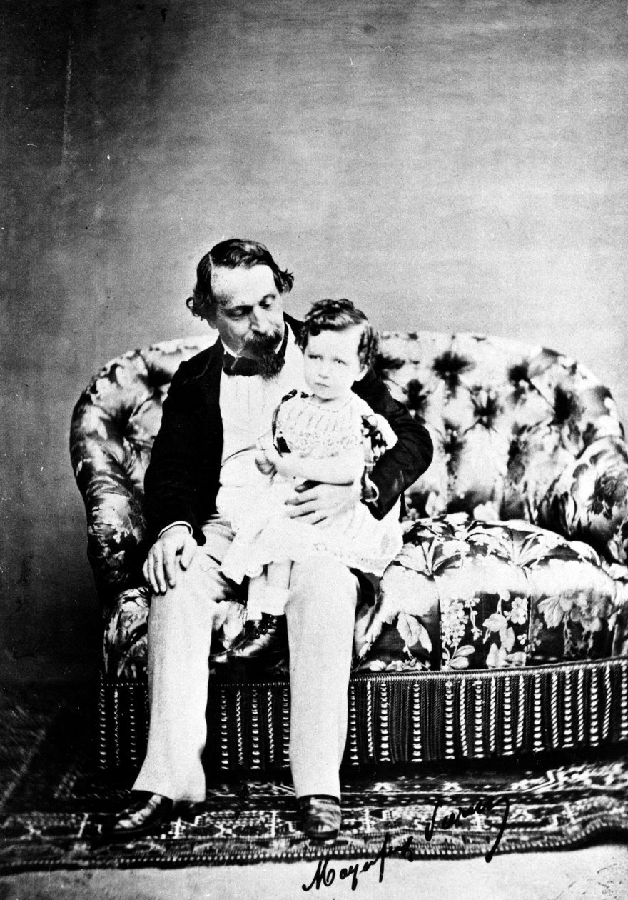 İmparator Napoléon III, Prens Imperial ile, c.1860 by Mayer and Pierson