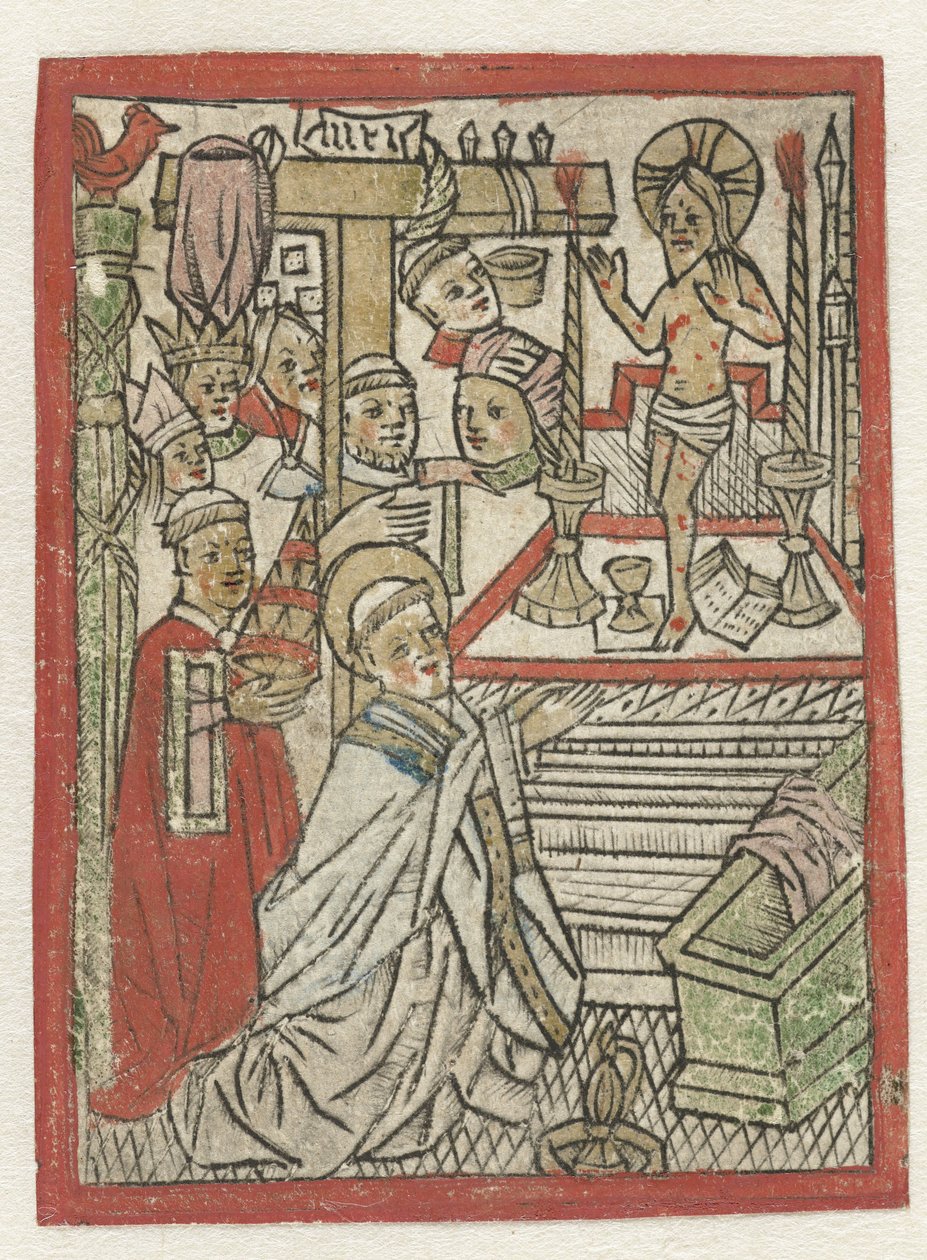 Mis van Gregorius by Meester van de H. Erasmus