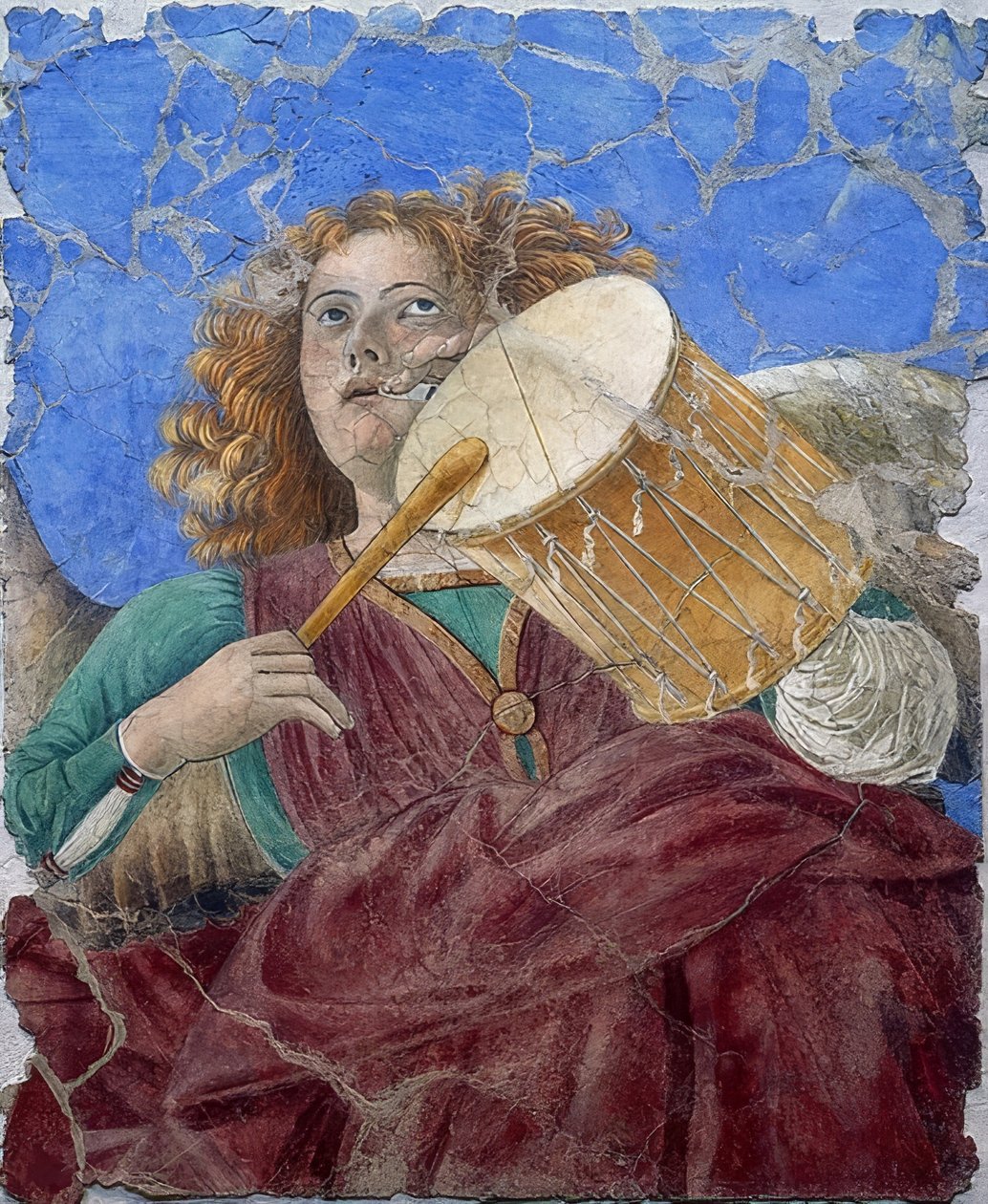 Melek müzik yapıyor. 1480 civarında by Melozzo da Forli