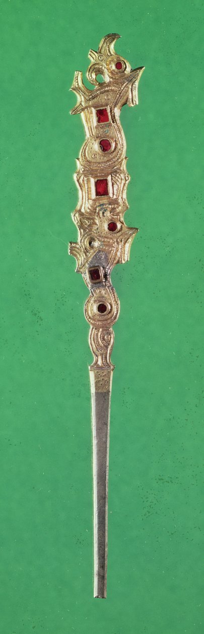 Pin, Douvrend, Seine-Maritime'dan (yaldızlı metal ve granat) by Merovingian