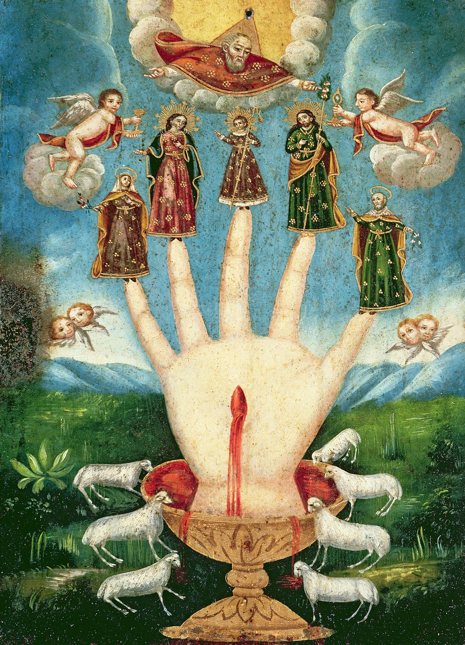 Mano Ponderosa (kalay üzerine yağ) by Mexican School