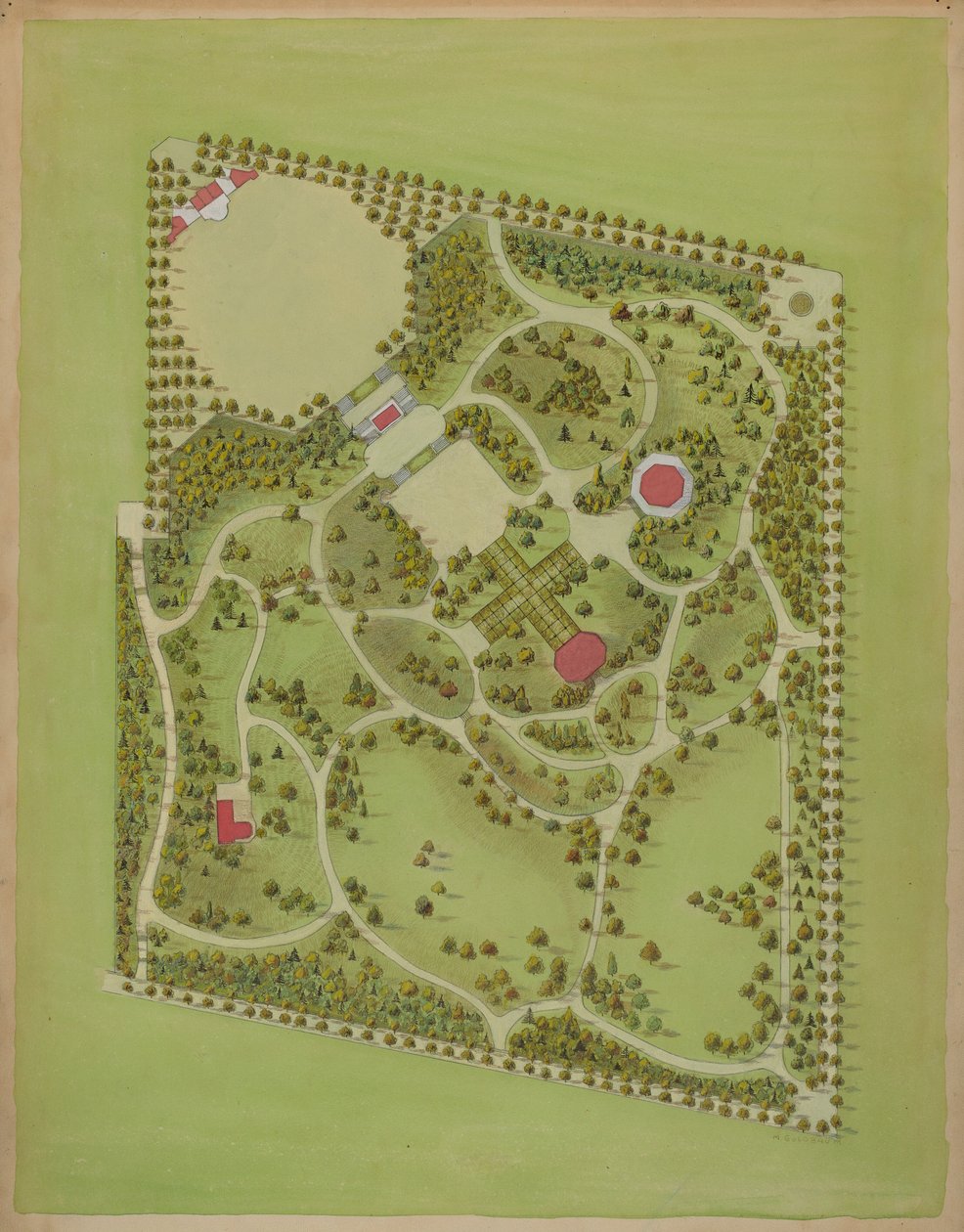 Washington Parkı, c. 1936. by Meyer Goldbaum