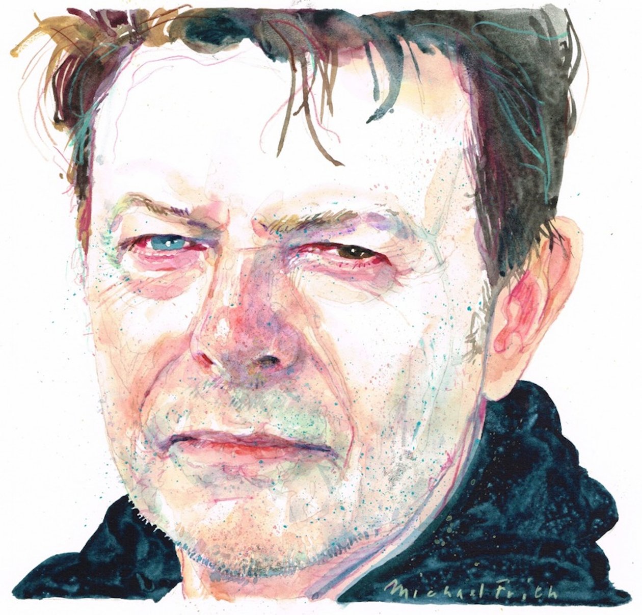 David Bowie (suluboya) by Michael Frith