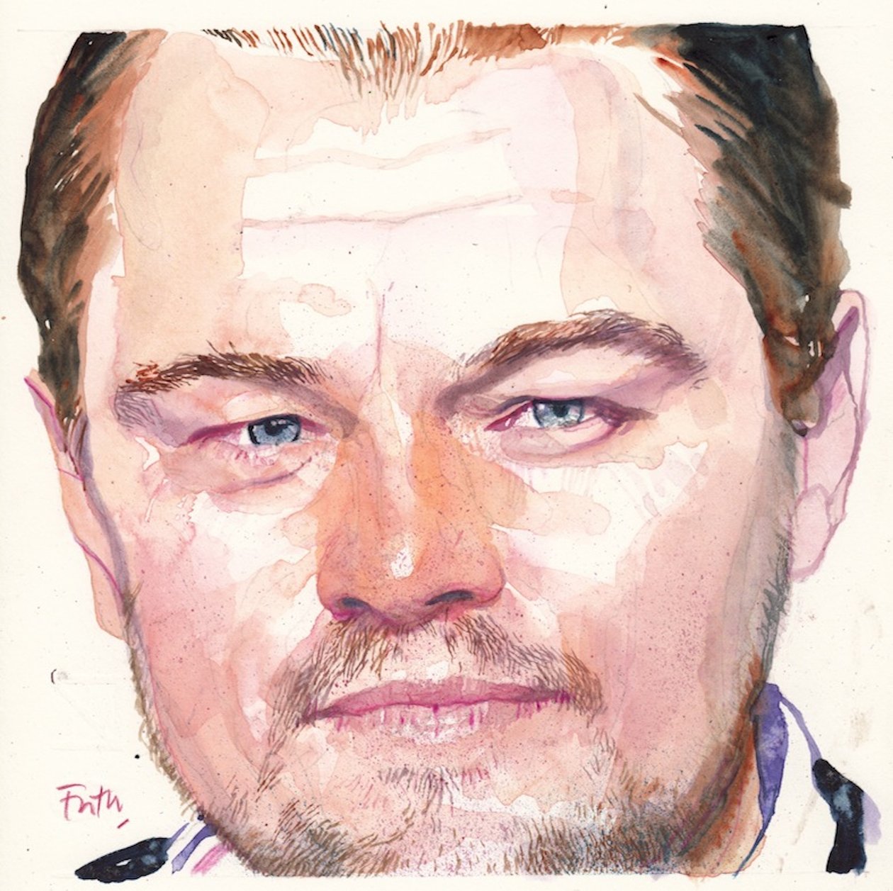 Leonardo DiCaprio, 2016 (suluboya) by Michael Frith