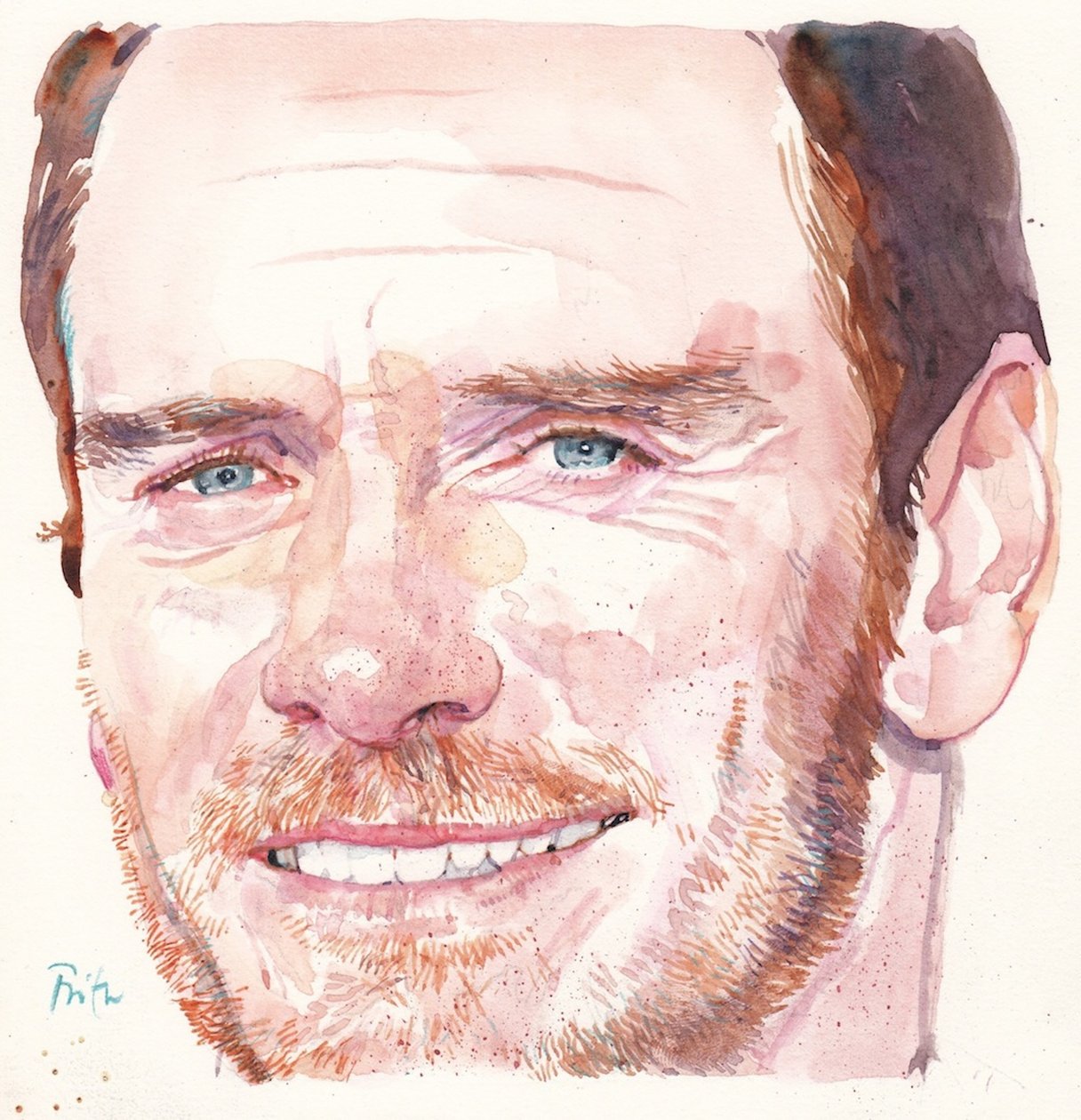 Michael Fassbender (suluboya) by Michael Frith