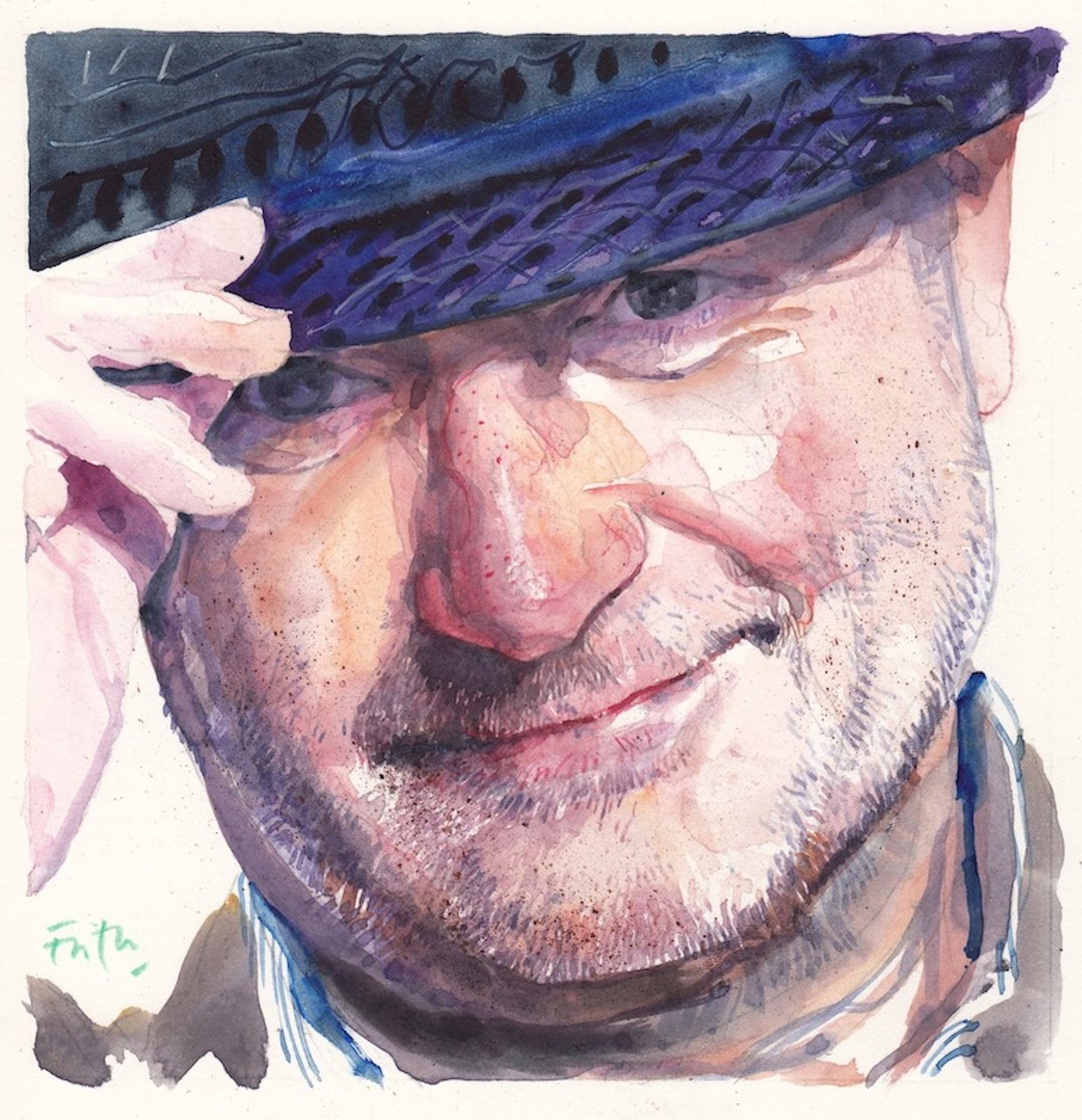 Phil Collins (suluboya) by Michael Frith