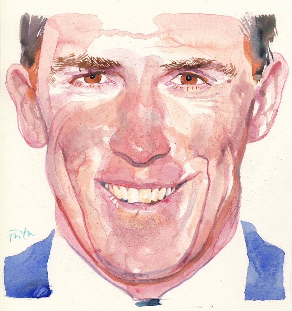 Rob Brydon (suluboya) by Michael Frith