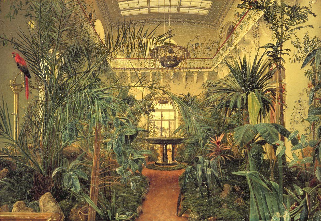Winter Garden in the Winter Palace, St. Petersburg, 1840  by Michail Ivanovich Antonov