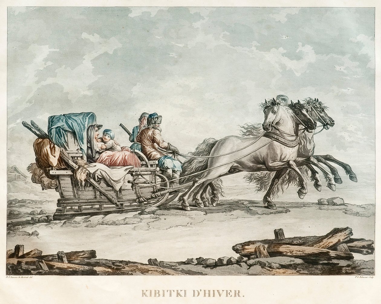 Kibitka, 1810p by Michel Francois Damam Demartrait