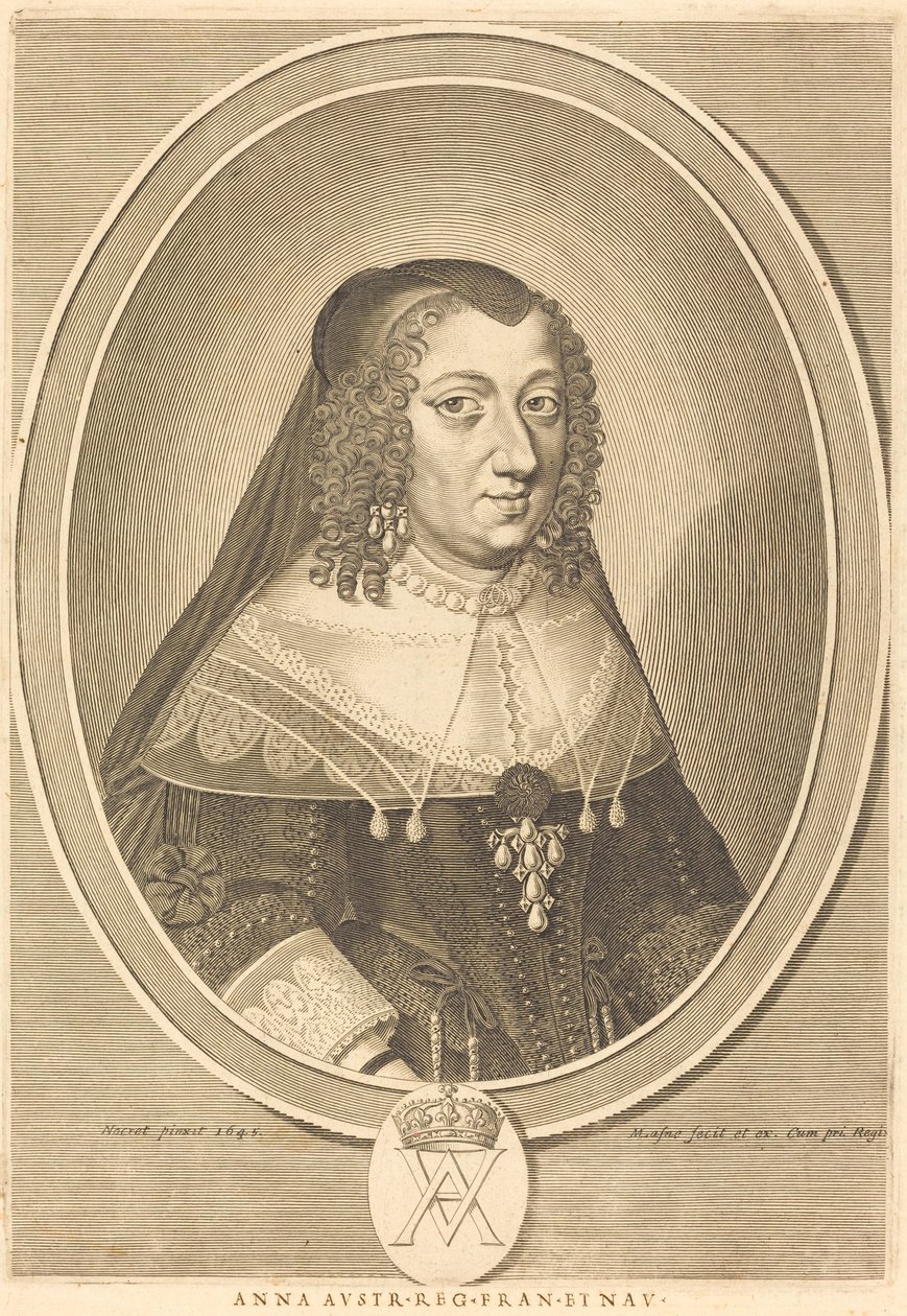 Avusturyalı Anne by Michel Lasne after Jean Nocret