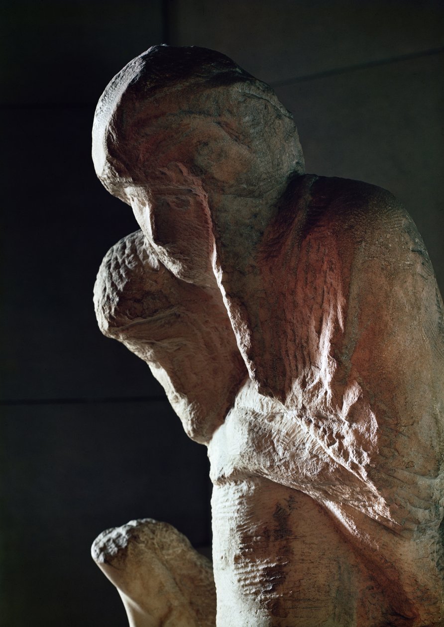 Başların mermerinin Rondanini detayı olarak bilinen Pietà by Michelangelo Buonarroti