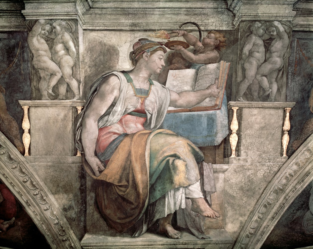 Sistine Şapeli Tavanı: Erythraean Sibyl, 1508-12 by Michelangelo Buonarroti