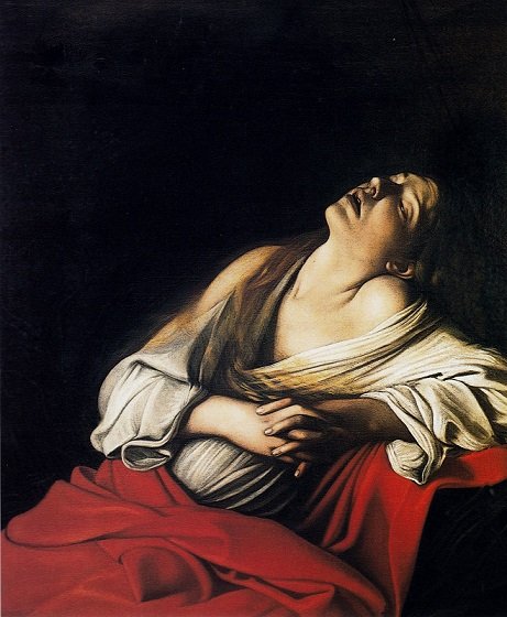 Magdalene coşku içinde by Michelangelo Merisi Caravaggio