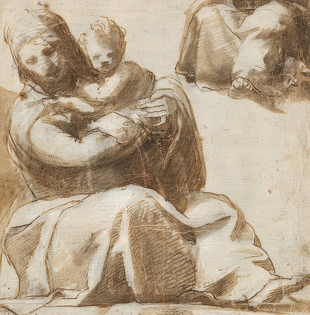 Oturan Madonna ve Çocuk. 1525 civarında (?) by Michelangelo Anselmi