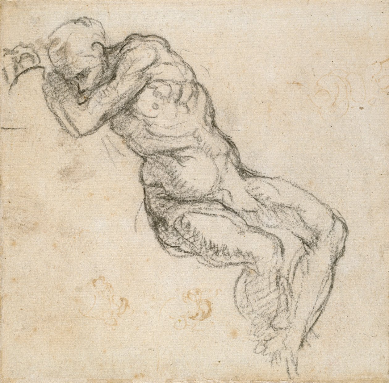 Uyuyan çıplak bir adam, c1490-1560 by Michelangelo Buonarroti