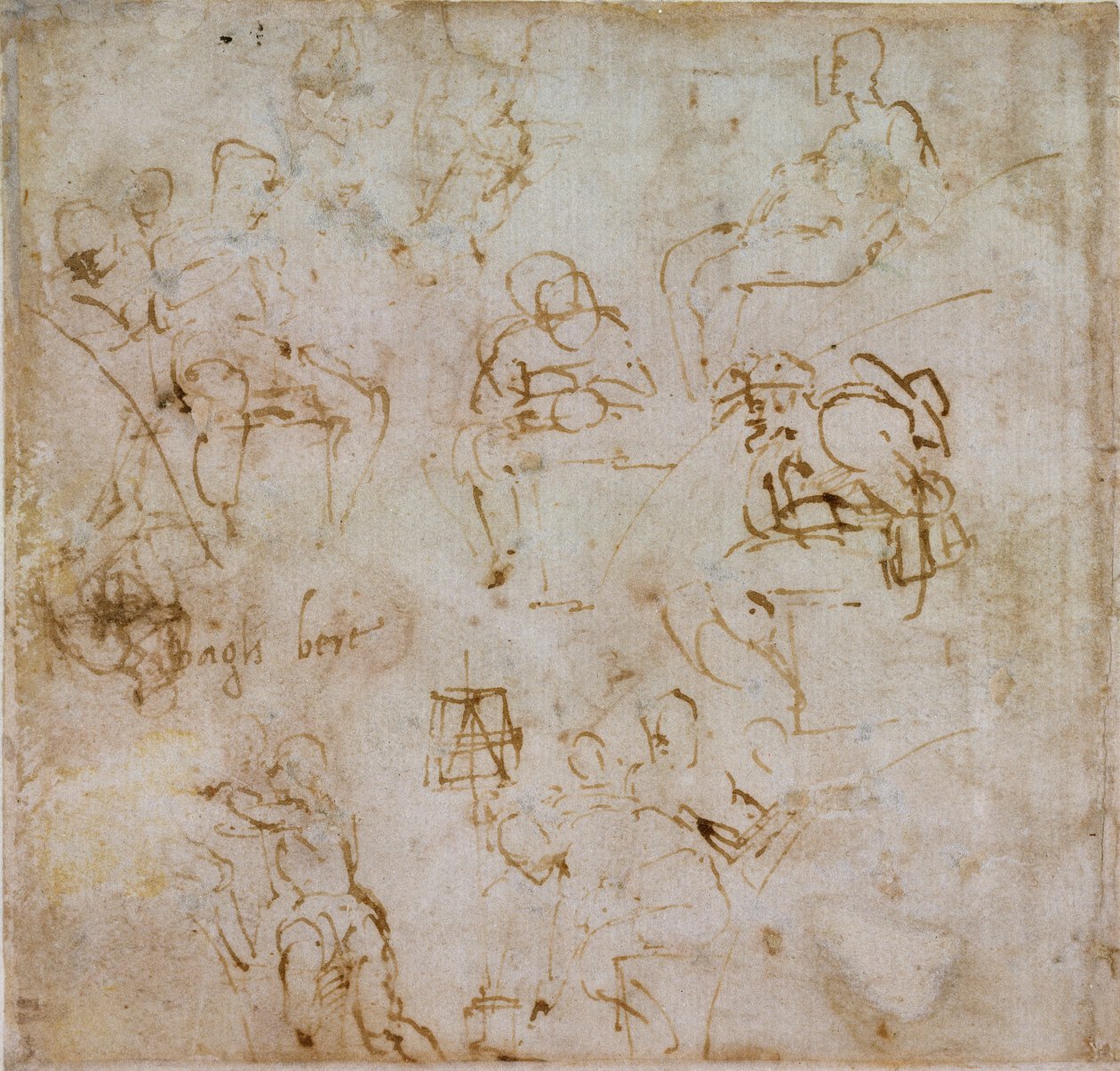 Sekiz küçük Figür Çalışması, c1490-1560 by Michelangelo Buonarroti