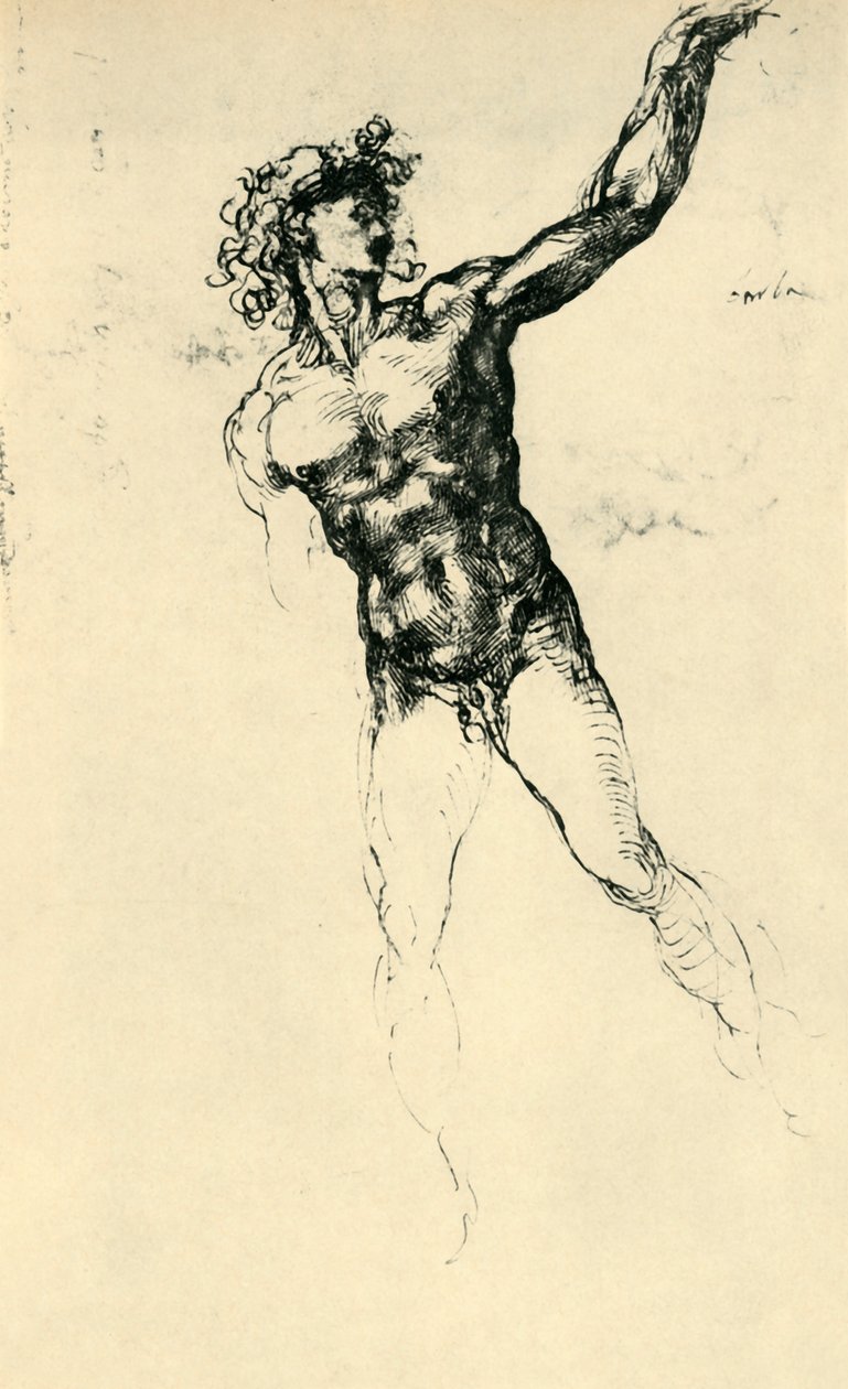 Erkek çıplak, 1503-1504, 1943. by Michelangelo Buonarroti