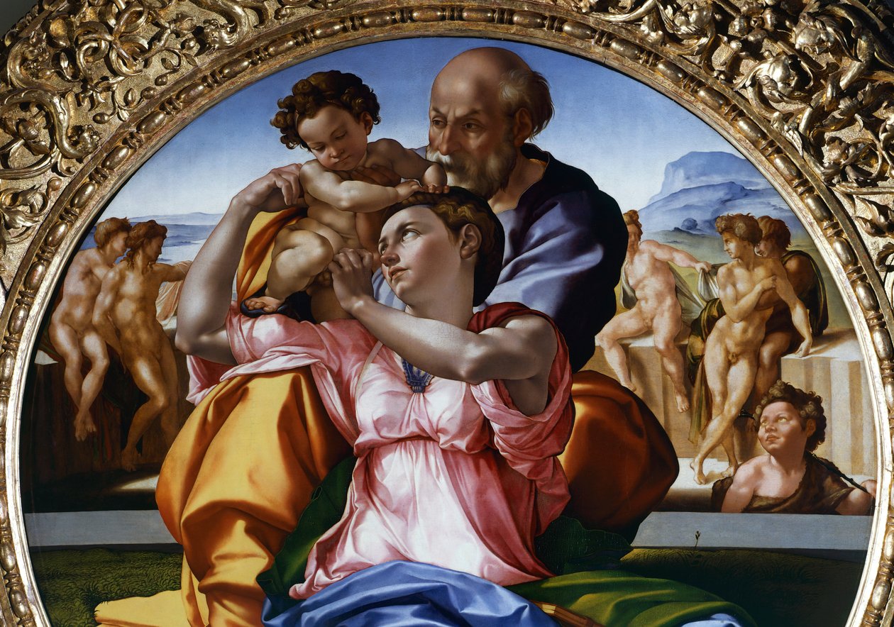 Kutsal Aile veya Tondo Doni by Michelangelo Buonarroti
