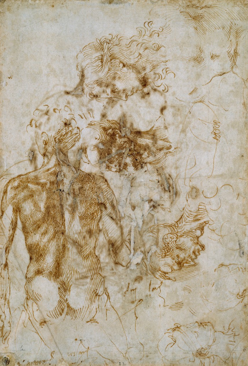 Çeşitli Şekil Çalışmaları, c1490-1560 by Michelangelo Buonarroti