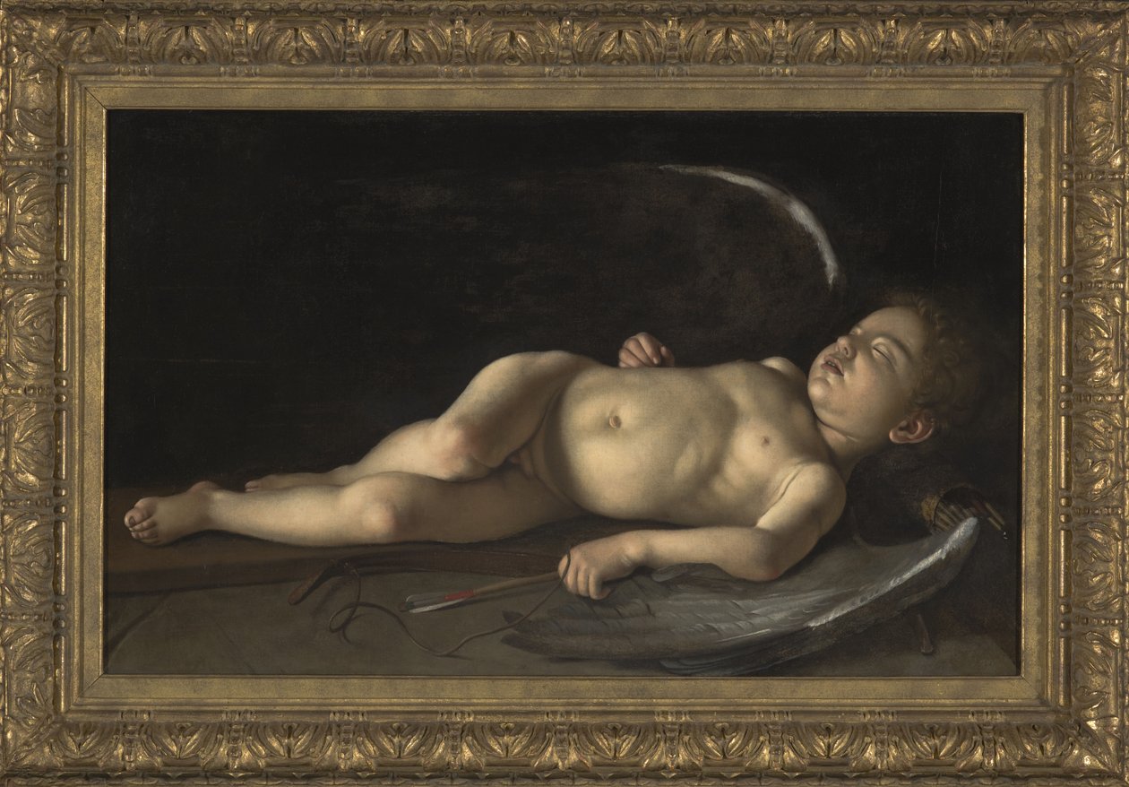 Uyuyan Aşk Tanrısı (tuval üzerine yağlıboya) by Michelangelo Merisi da Caravaggio