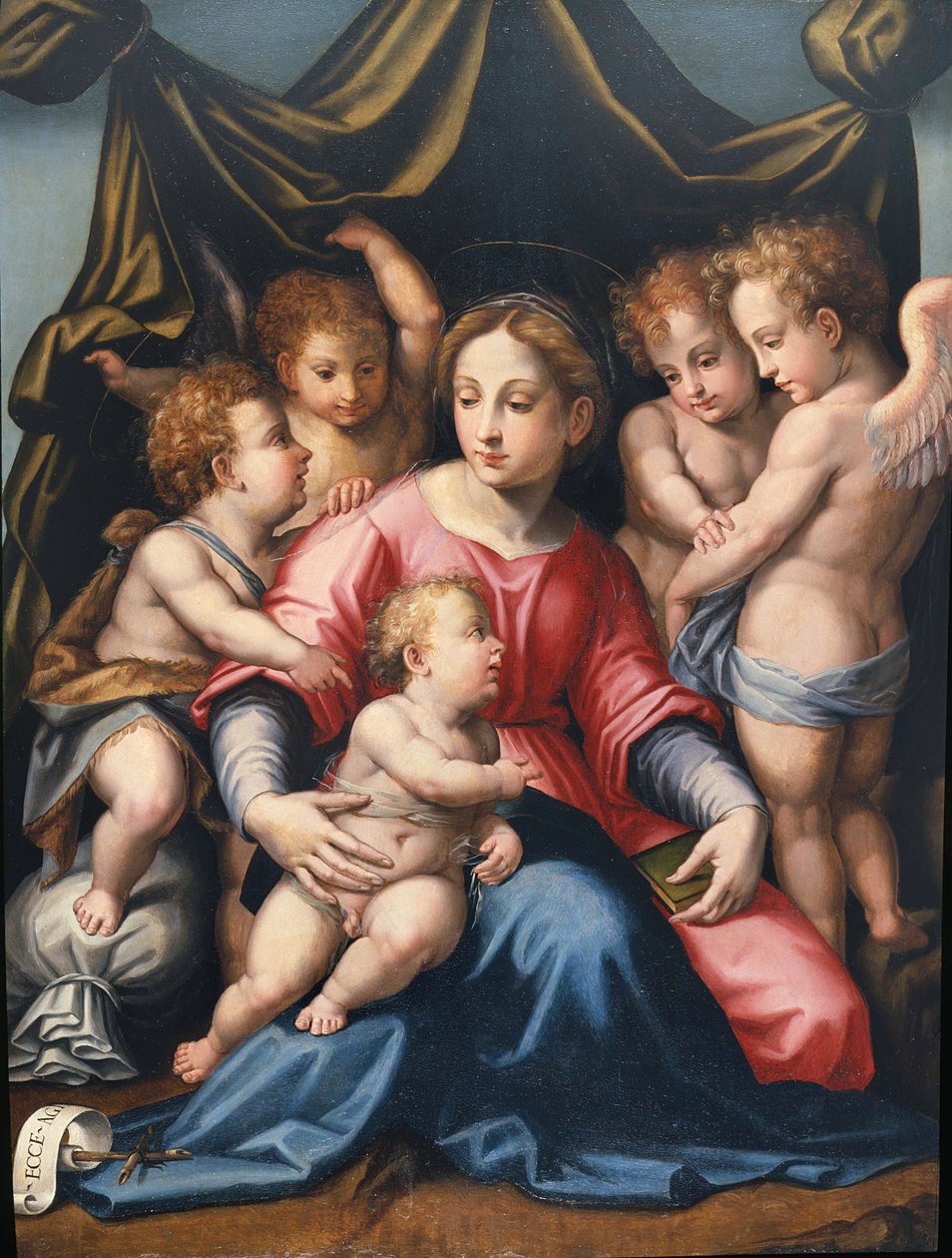 Çocuk, San Giovannino ve Melekler ile Madonna by Michele di Ridolfo Tosini