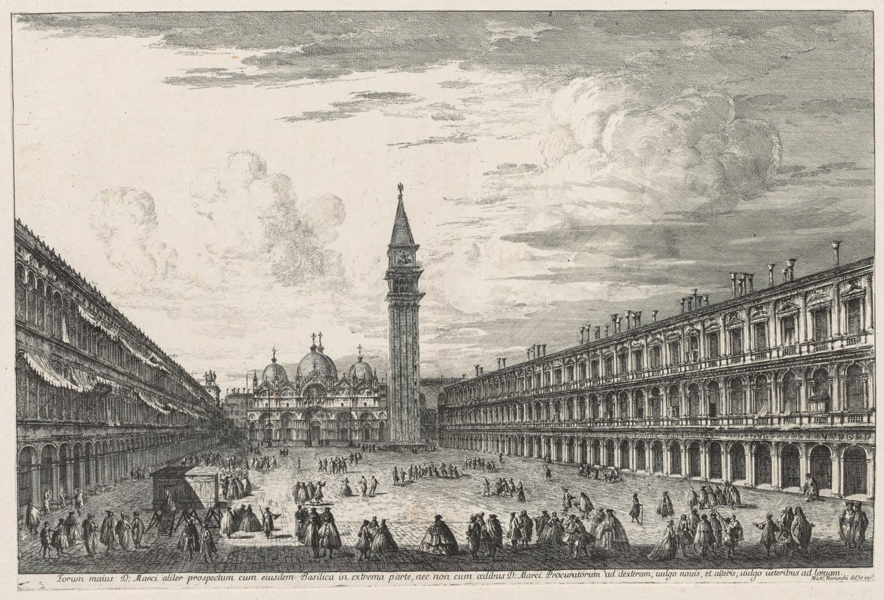 Venedik Manzaraları: Piazzo S. Marco, 1741. by Michele Marieschi