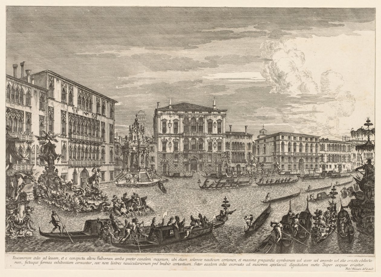 Venedik Manzaraları: Regatta by Michele Marieschi