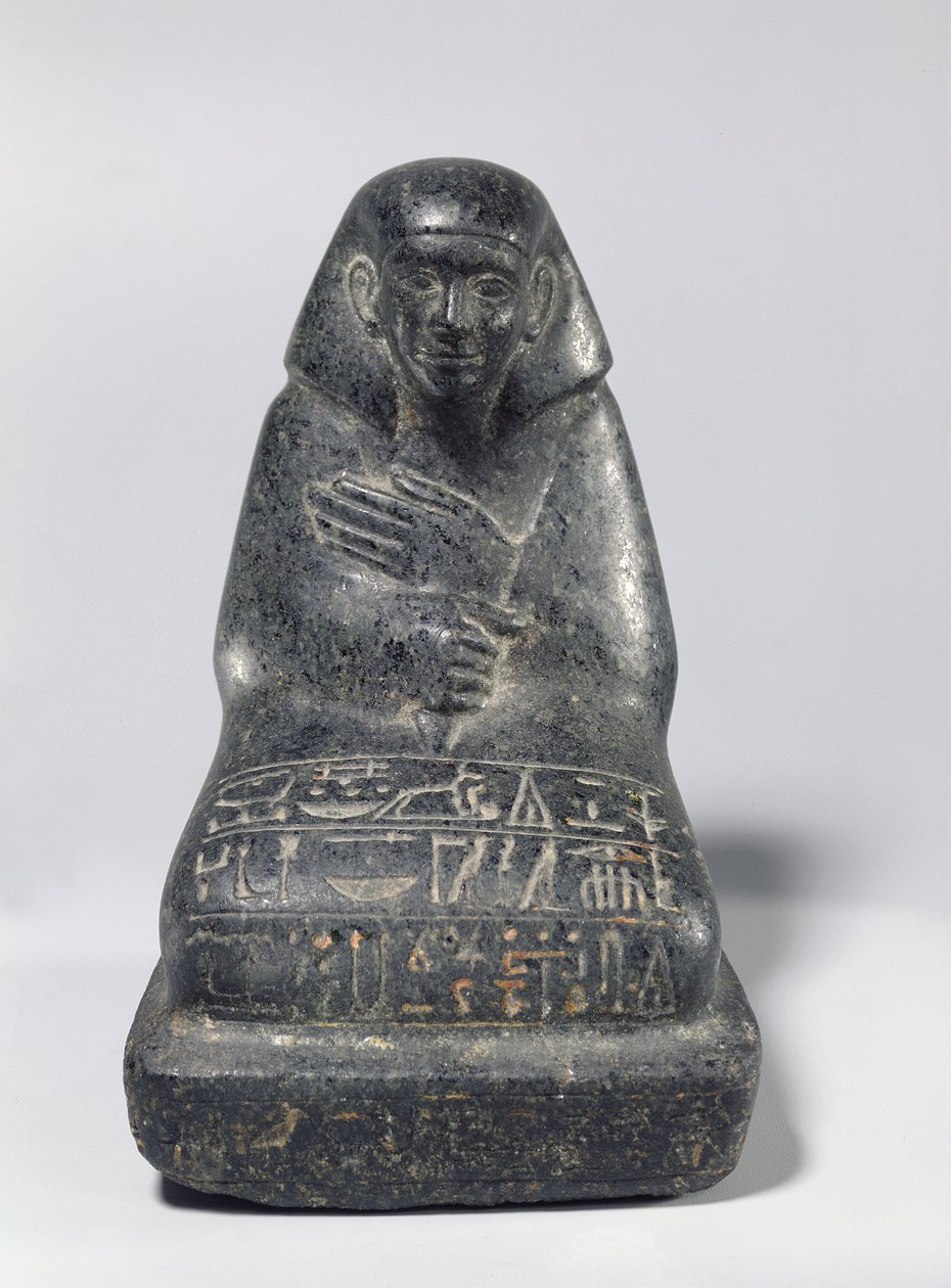 Oturan Senpu figürü (gabro) by Middle Kingdom Egyptian