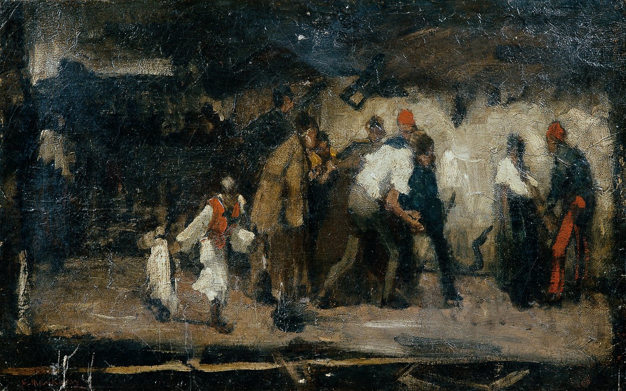 Macar köy sahnesi by Mihály von Munkácsy