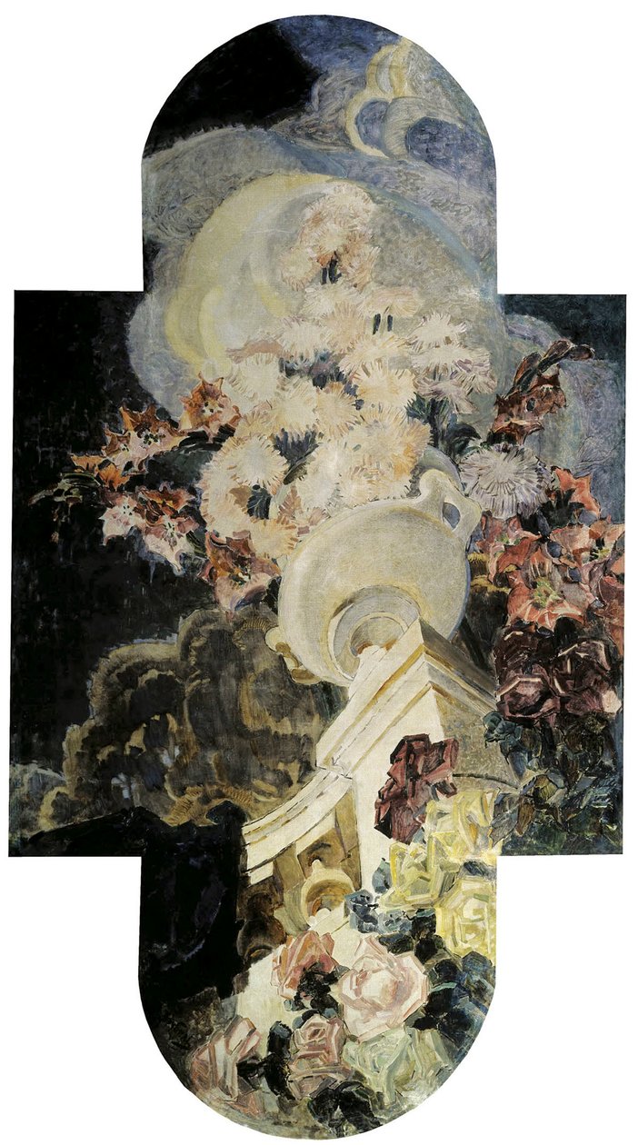 Krizantemler, 1894. by Mikhail Aleksandrovich Vrubel