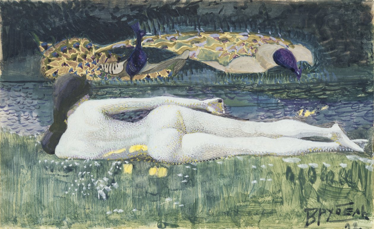 Çıplak Yatmak, 1902 by Mikhail Aleksandrovich Vrubel