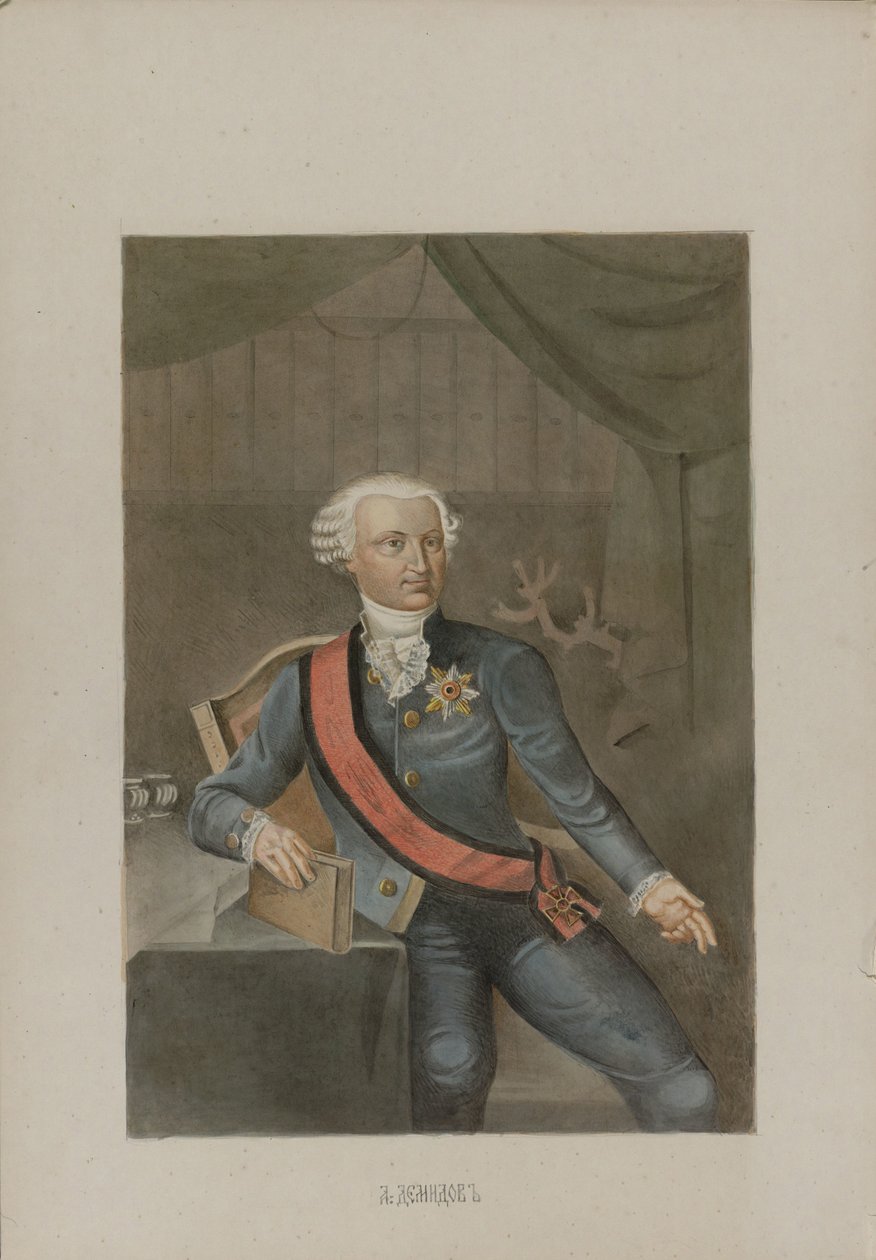Alexander Grigorievich Demidov 1737-1803, 1862. by Mikhail Stepanovich Znamensky